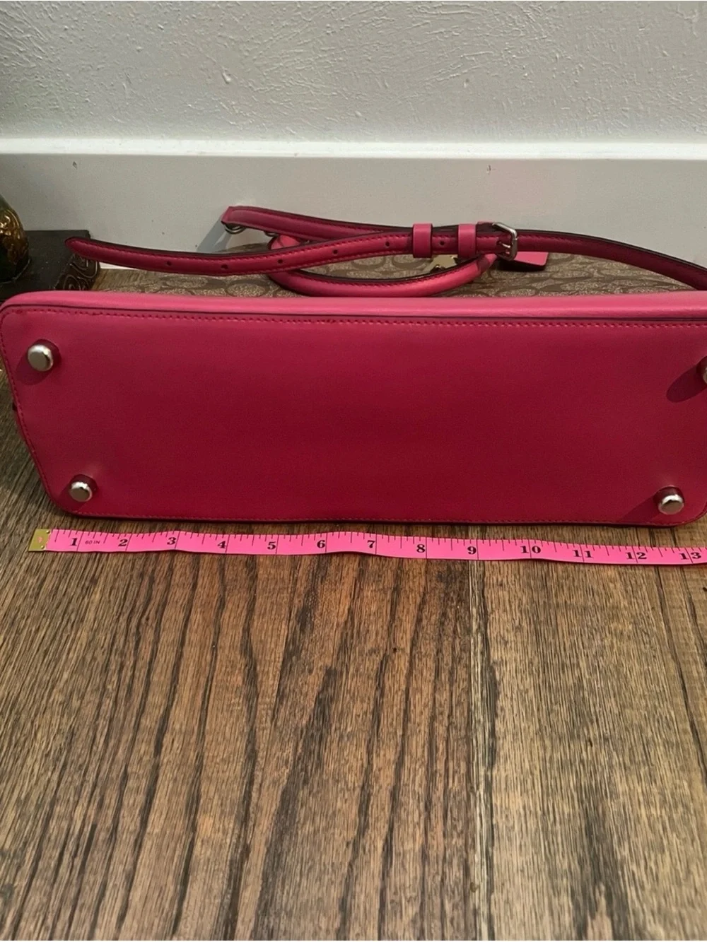Coach Brown Signature Dome Satchel with Pink Trim and Matching Pink Wallet